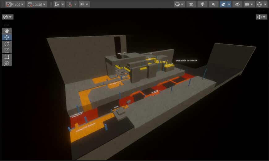 fully playable blockout of my level