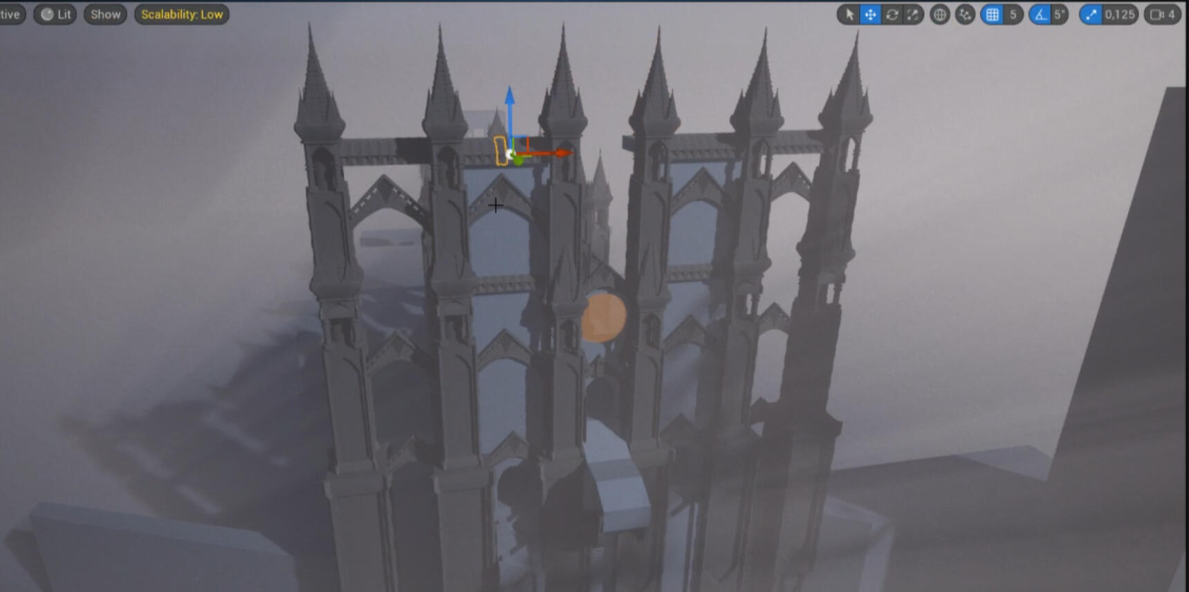 building the main piece of the level